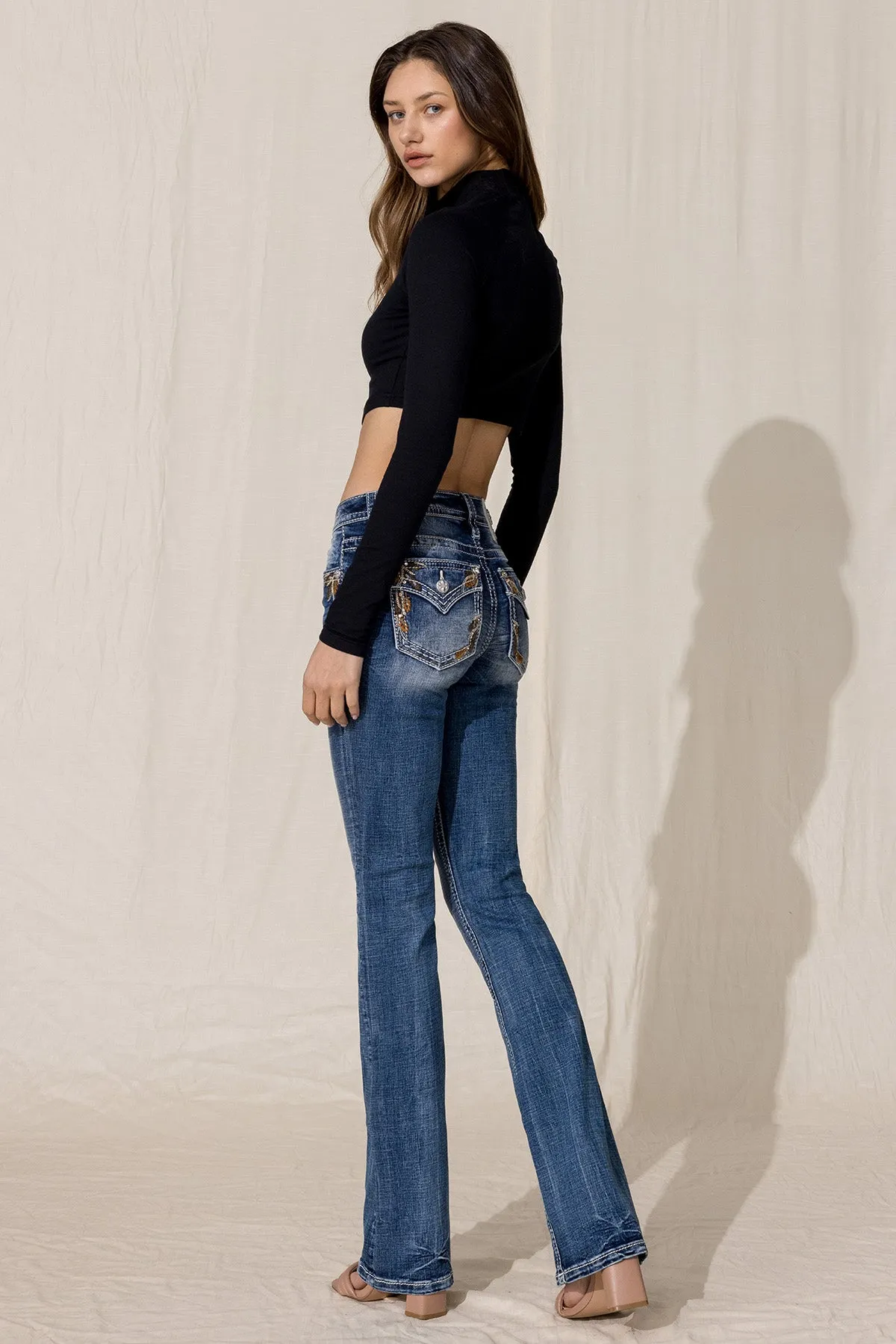 Falling Leaves Bootcut Jeans