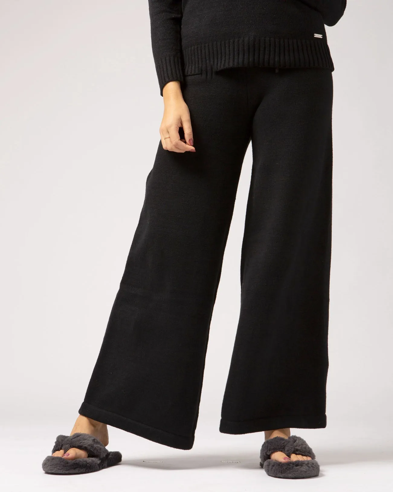 Faux Cashmere Baracchi Wide Leg Pant | Grey