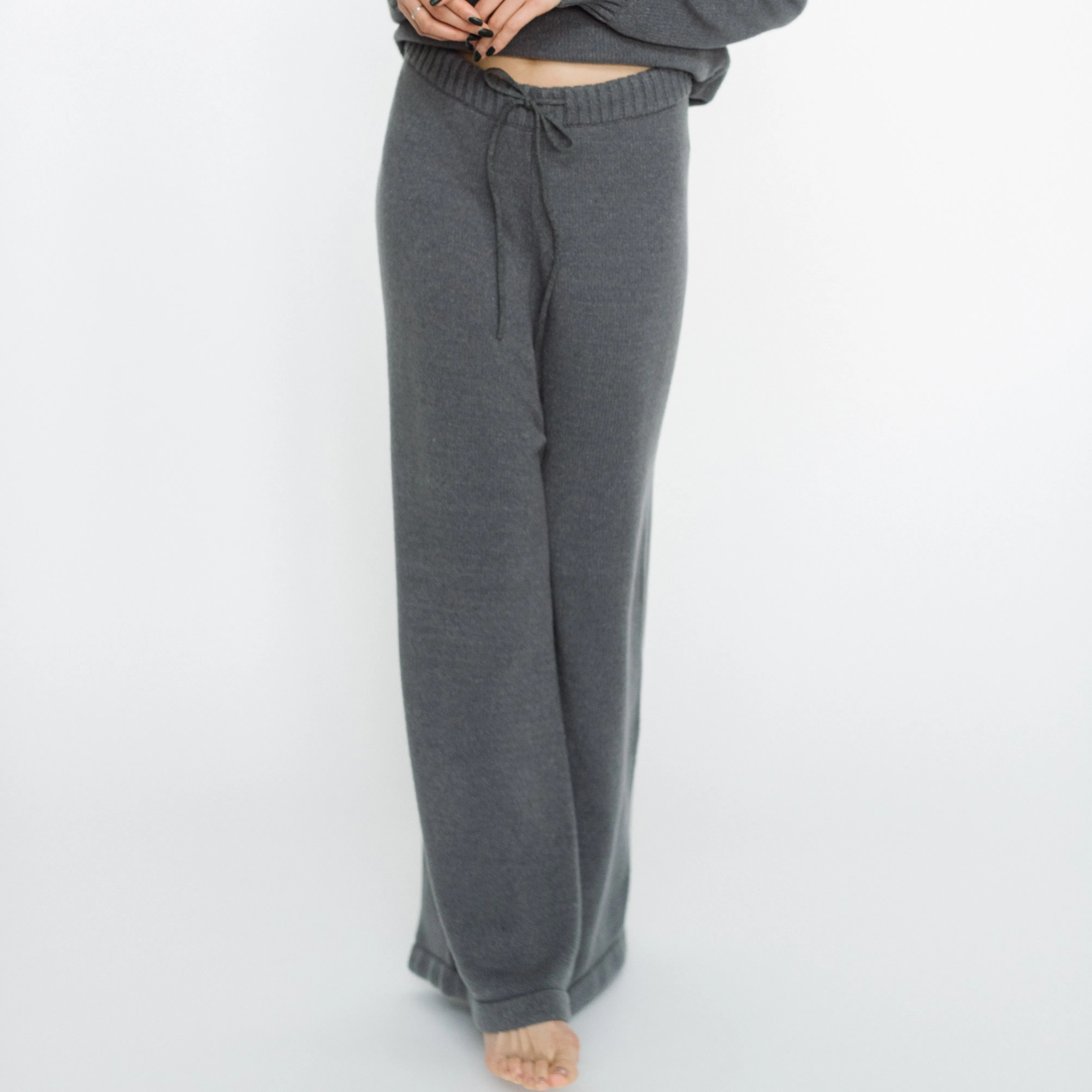 Faux Cashmere Baracchi Wide Leg Pant | Grey