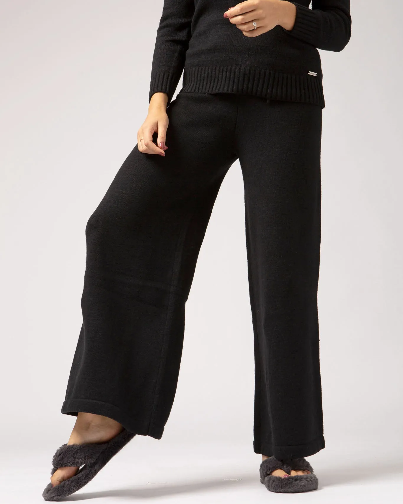Faux Cashmere Baracchi Wide Leg Pant | Grey