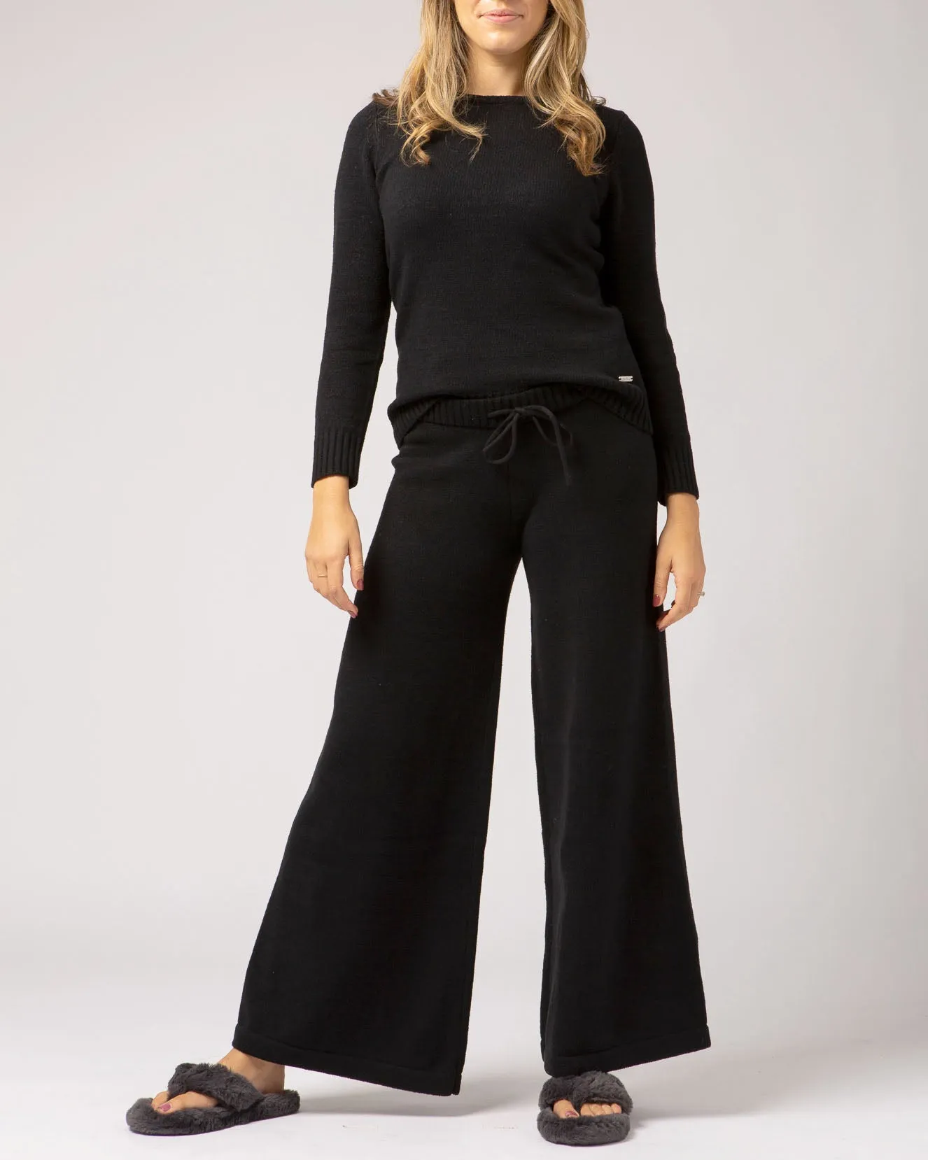 Faux Cashmere Baracchi Wide Leg Pant | Grey
