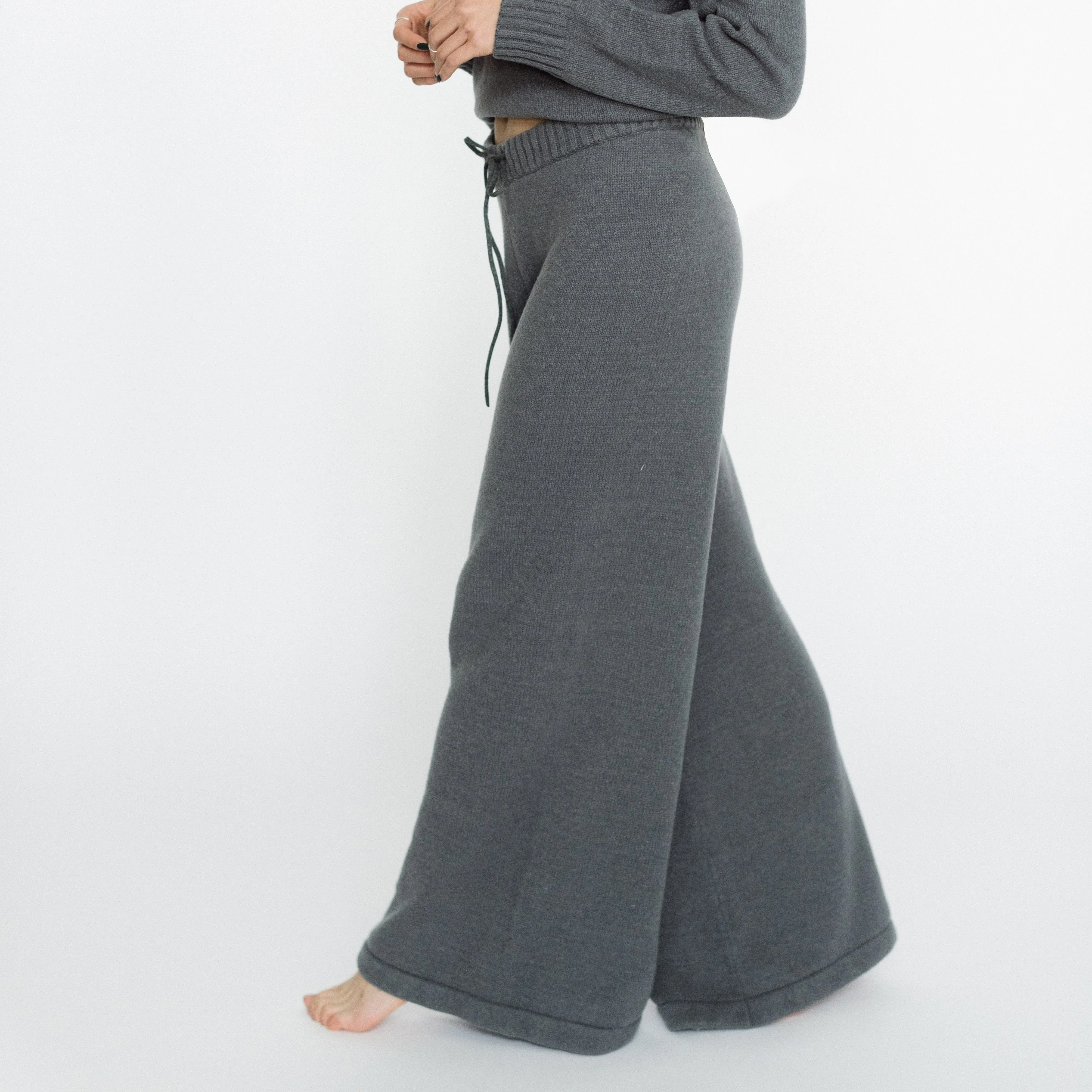 Faux Cashmere Baracchi Wide Leg Pant | Grey