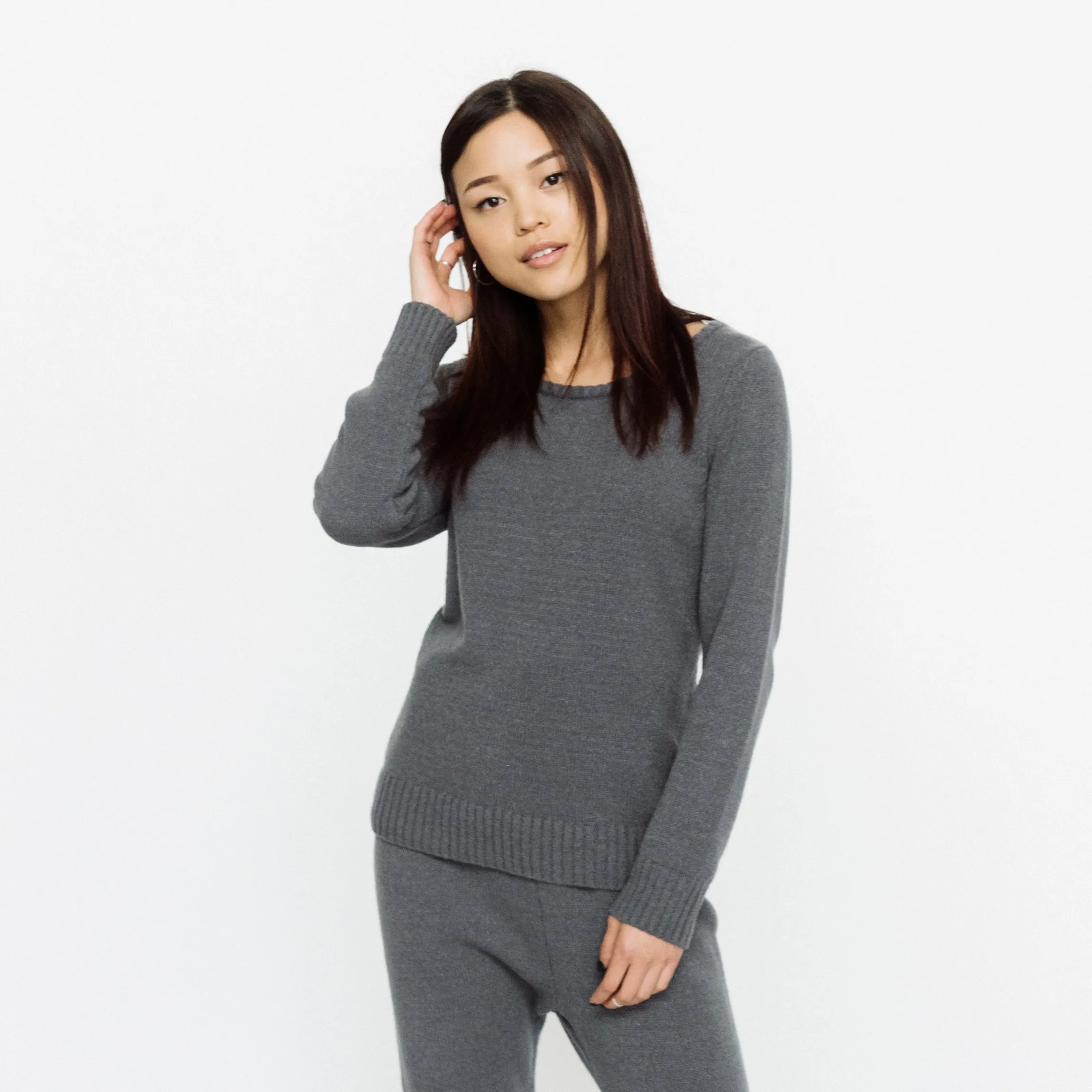 Faux Cashmere Cesani Sweater | Grey