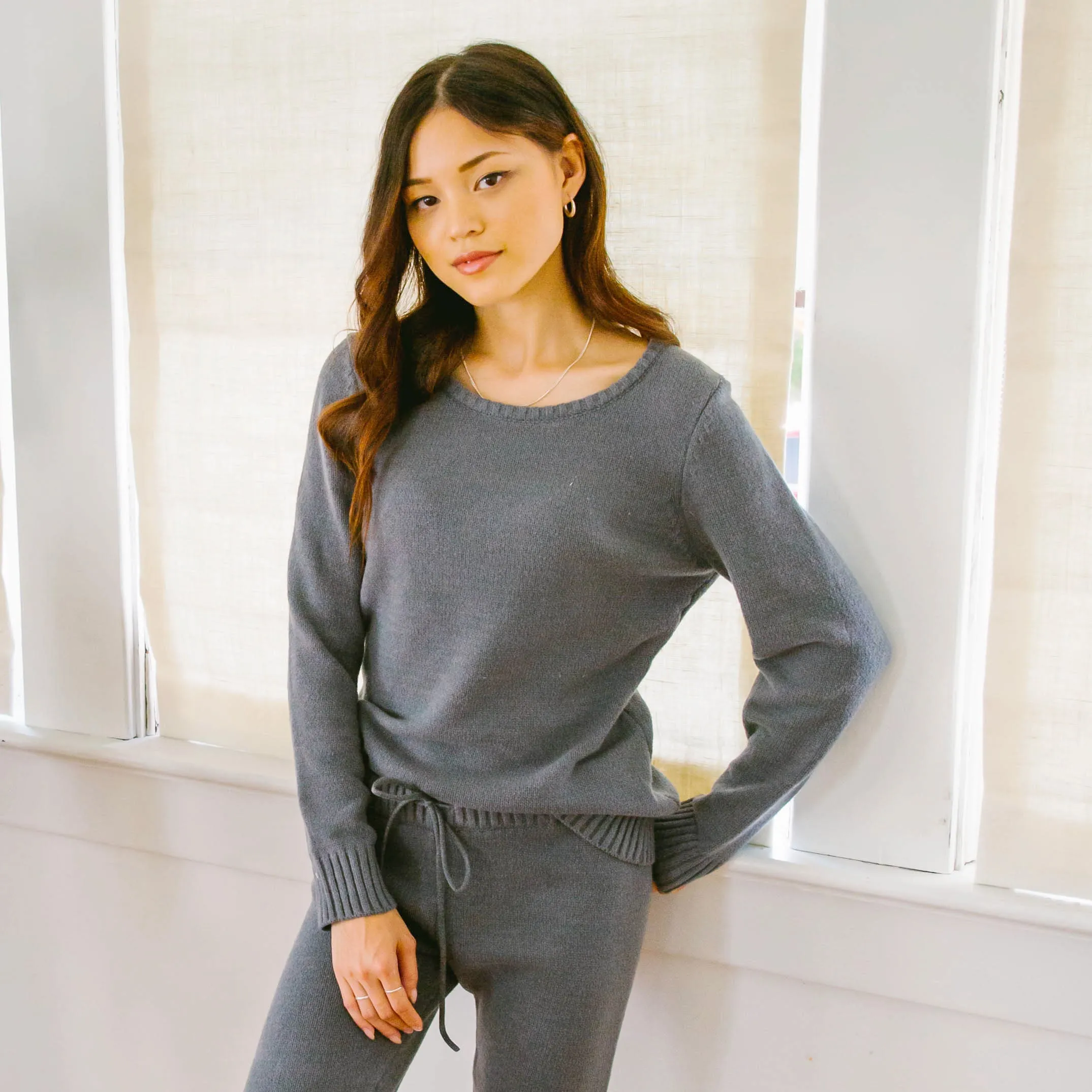 Faux Cashmere Cesani Sweater | Grey