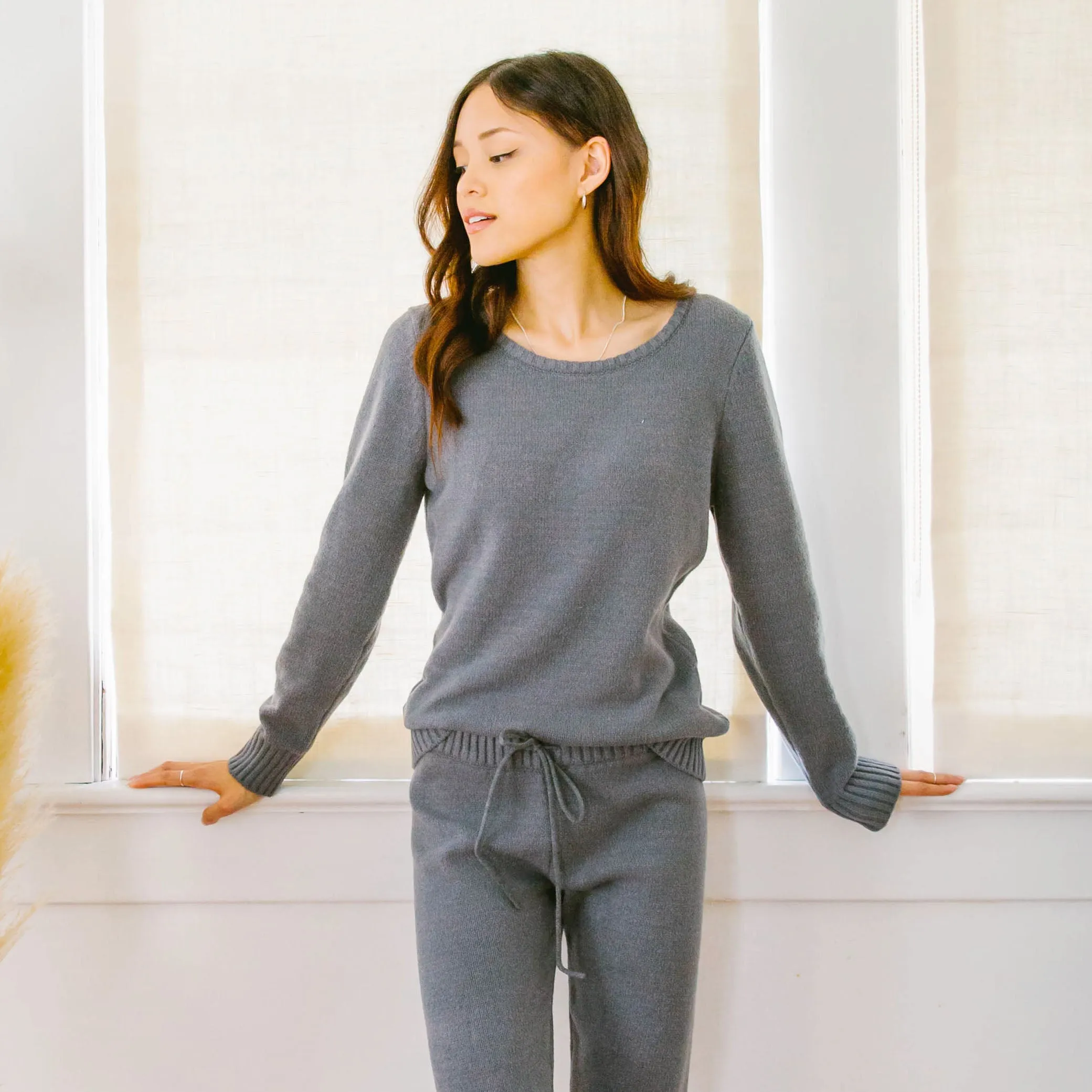 Faux Cashmere Cesani Sweater | Grey