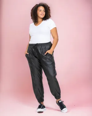 Faux Leather Cargo Pant - Black