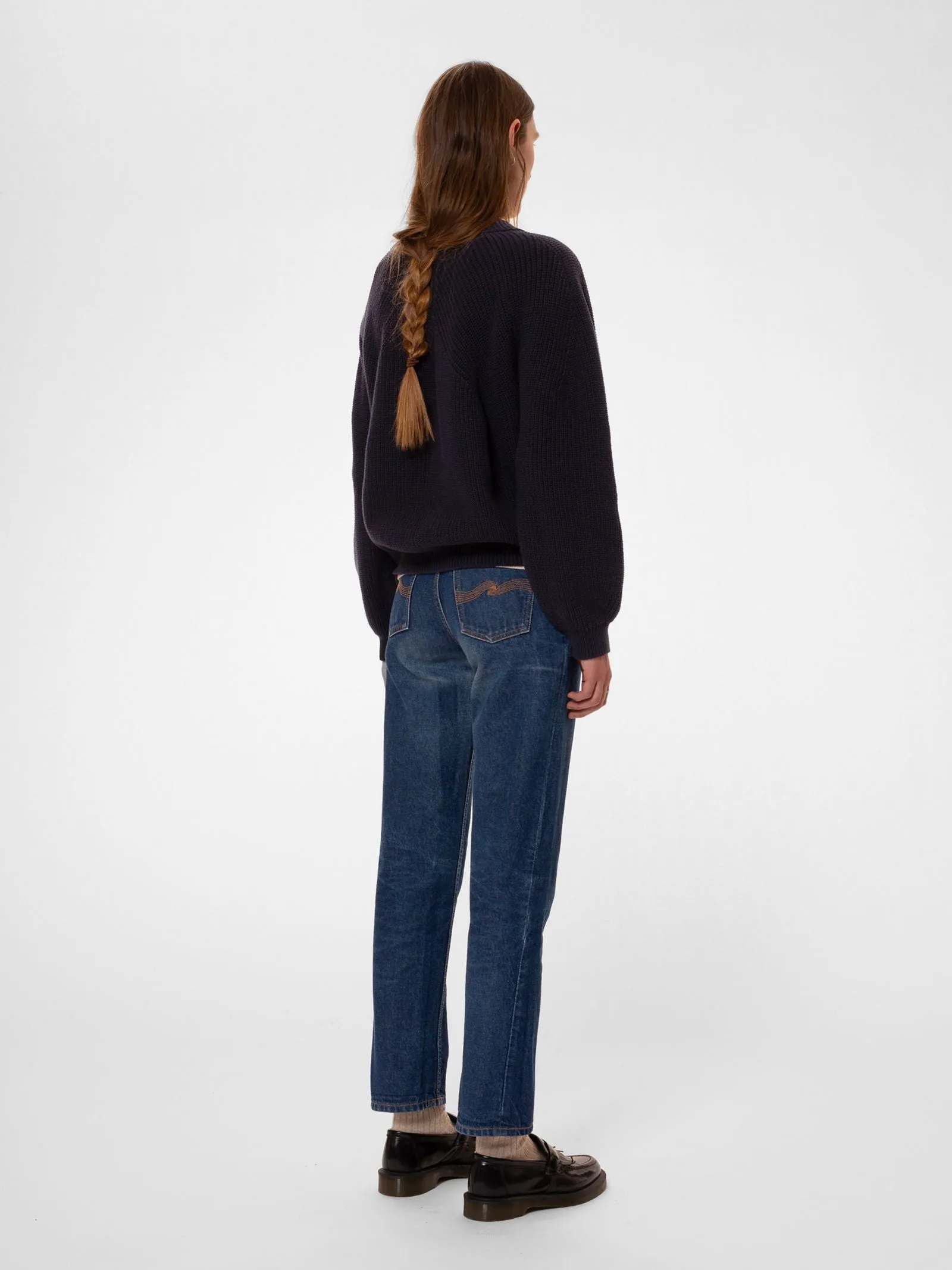 fia rib sweater in navy