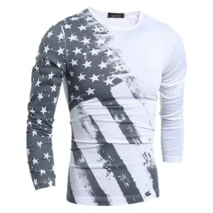 Flag Printed Long Sleeve T-shirts