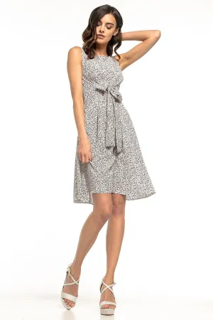 Floral Tie-Front A-Line Dress