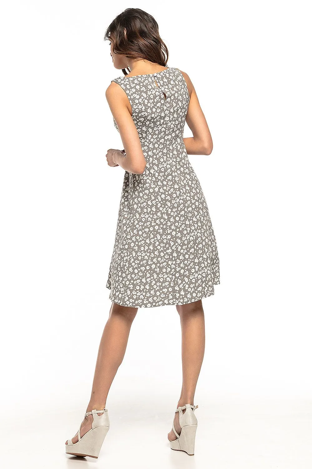 Floral Tie-Front A-Line Dress