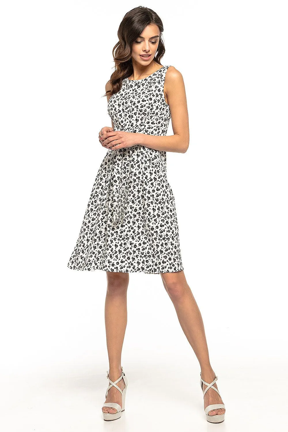 Floral Tie-Front A-Line Dress