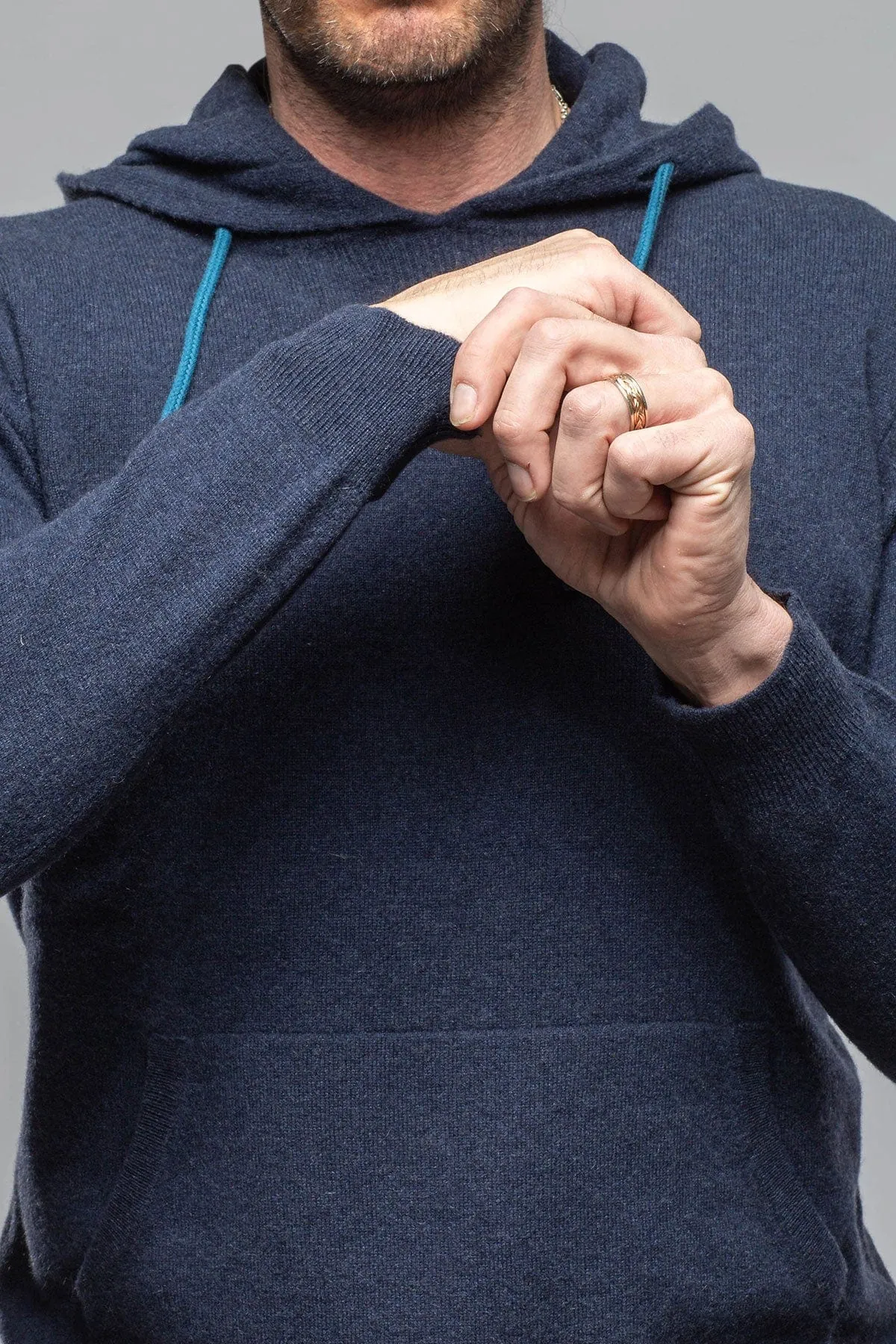 Florio II Cashmere Hoodie In Blue