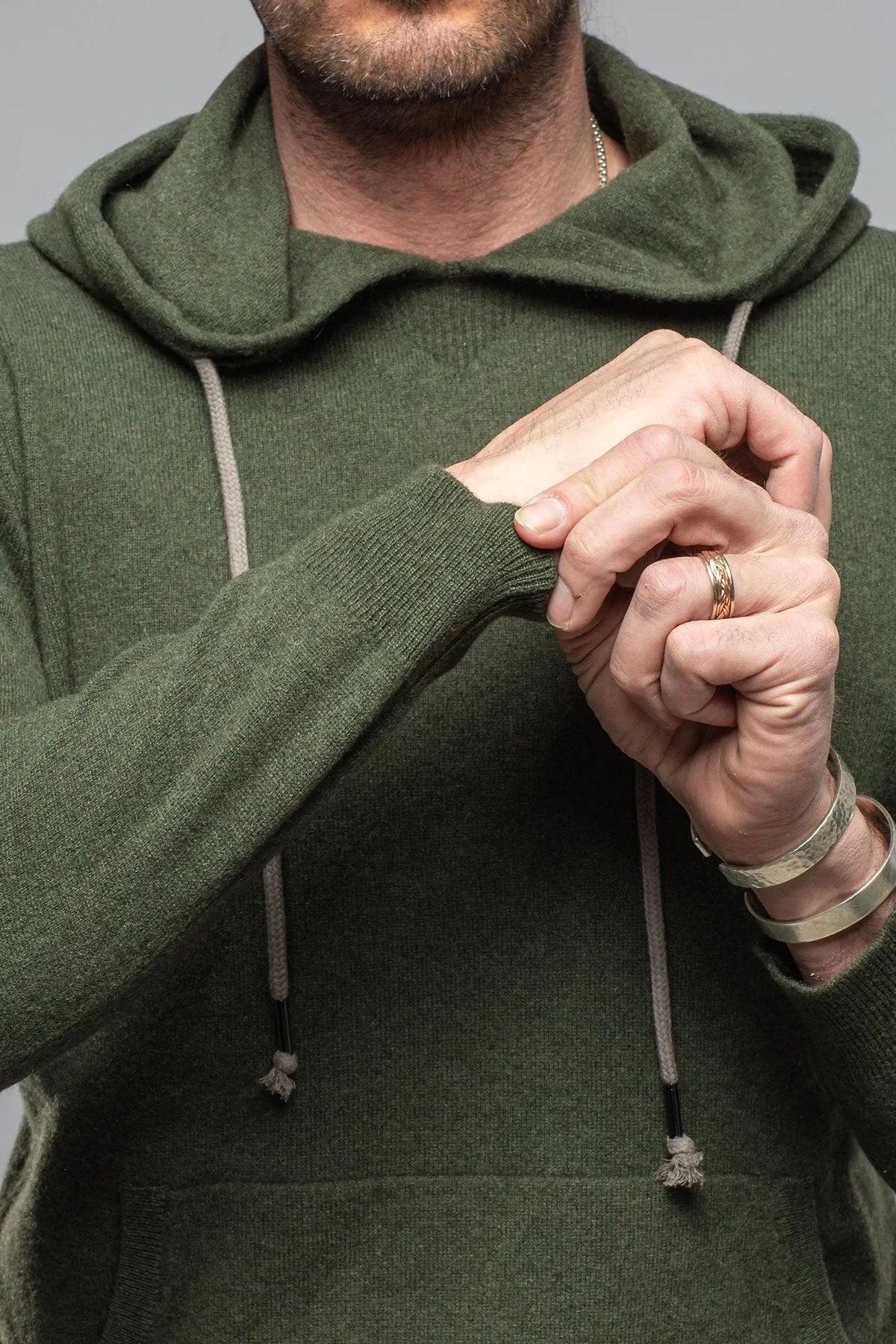 Florio II Cashmere Hoodie In Forest Green