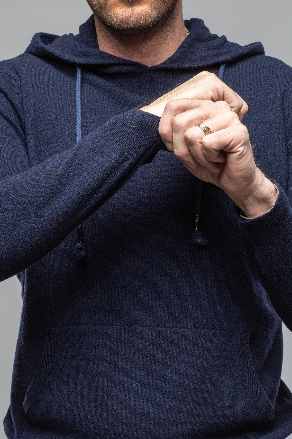 Florio II Cashmere Hoodie In Navy
