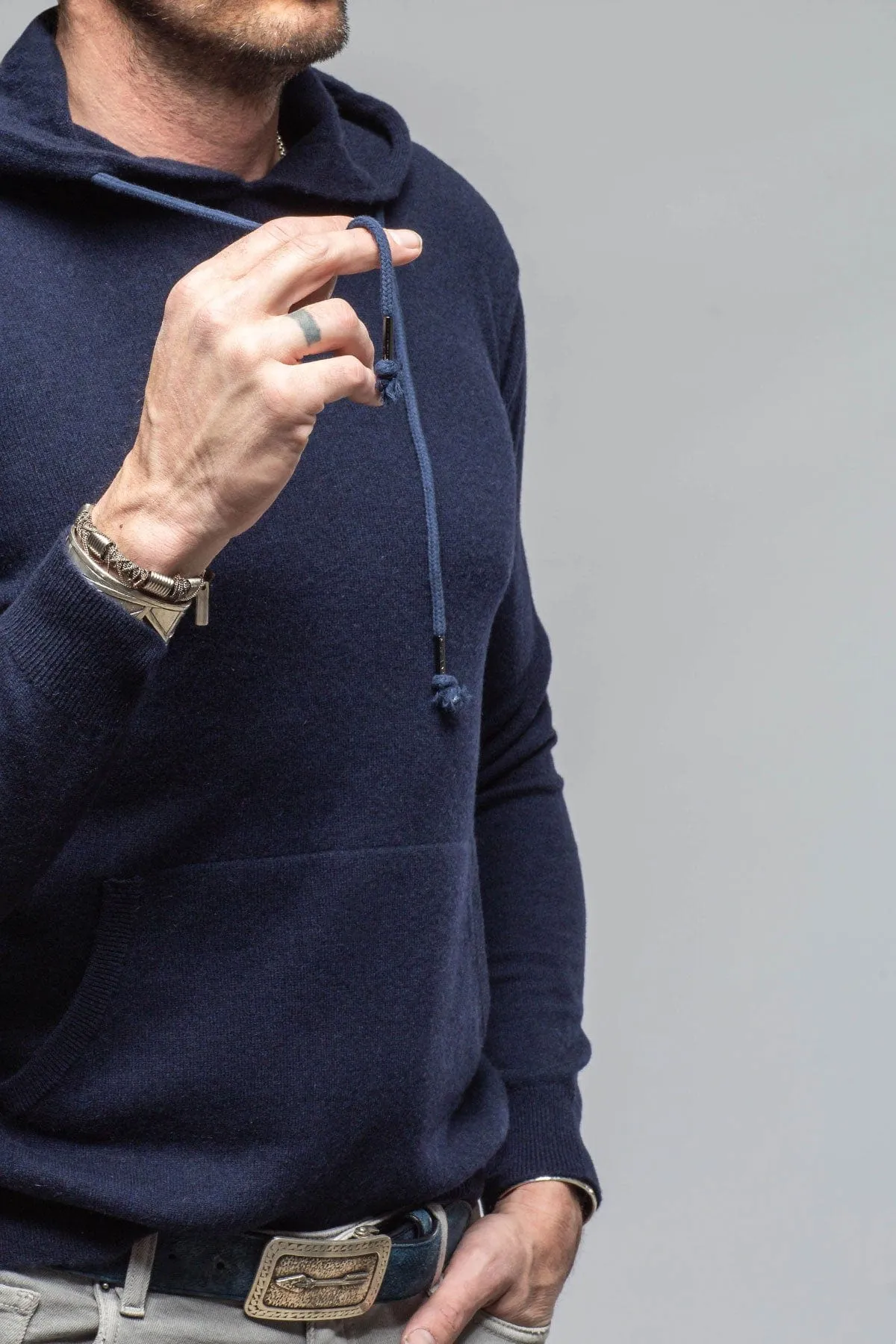 Florio II Cashmere Hoodie In Navy