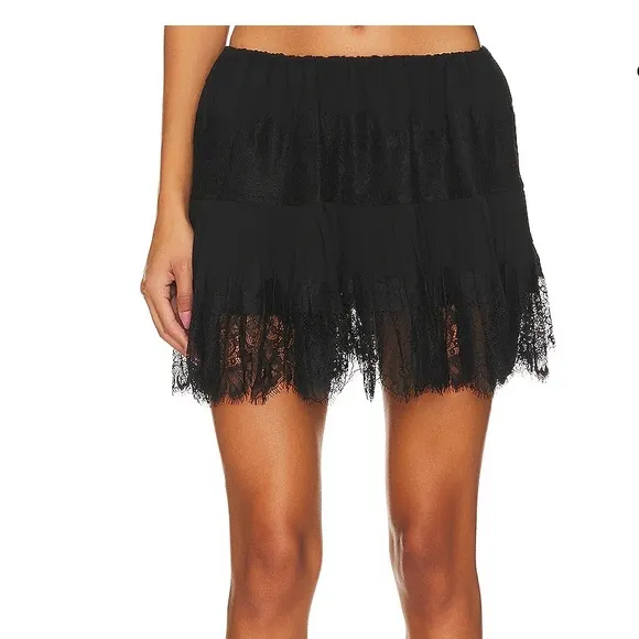 Fp bella black slip skirt Large EUC