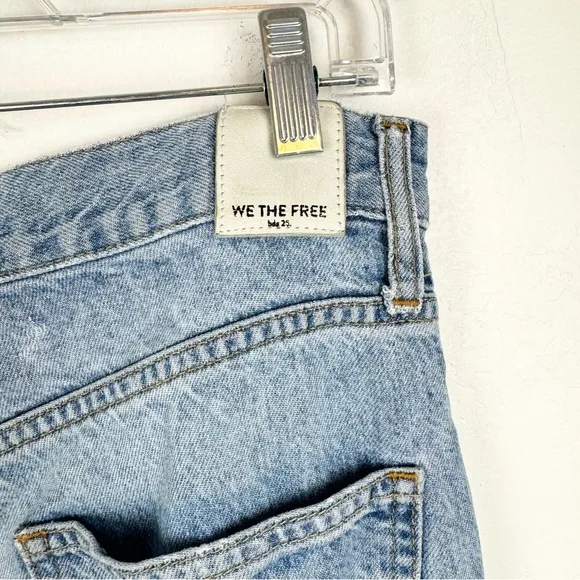 FP We The Free Lyocell Distressed Flare Jeans Light Wash Size 29 Boho High Rise