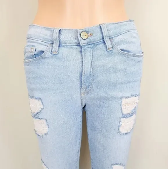 Frame Denim Le Skinny de Jeanne Distressed Jeans Pants