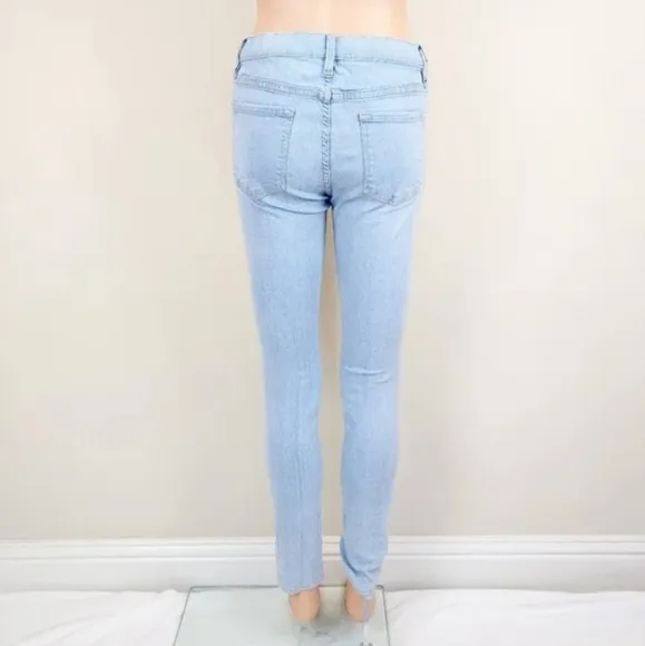 Frame Denim Le Skinny de Jeanne Distressed Jeans Pants