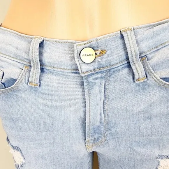 Frame Denim Le Skinny de Jeanne Distressed Jeans Pants