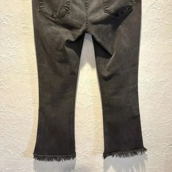 Frame Le Crop Mini Boot Fray Hem Faded Black Fox Park Jeans Size 28