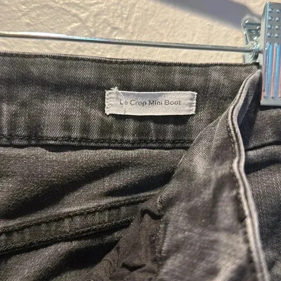 Frame Le Crop Mini Boot Fray Hem Faded Black Fox Park Jeans Size 28