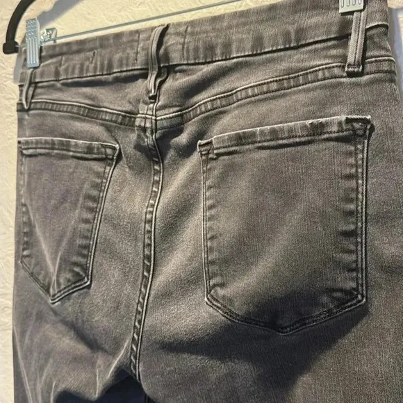 Frame Le Crop Mini Boot Fray Hem Faded Black Fox Park Jeans Size 28