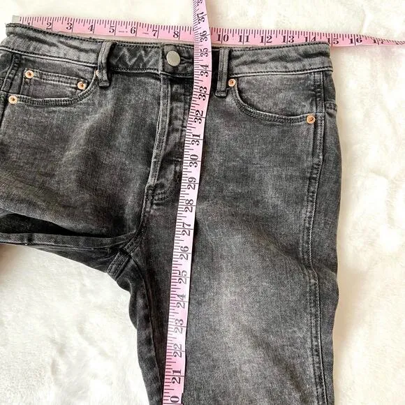 Free People Button Fly Black Gray Skinny Jeans Size 27