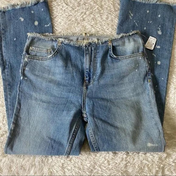 Free People NWT The Cropped Bootcut Bleached
