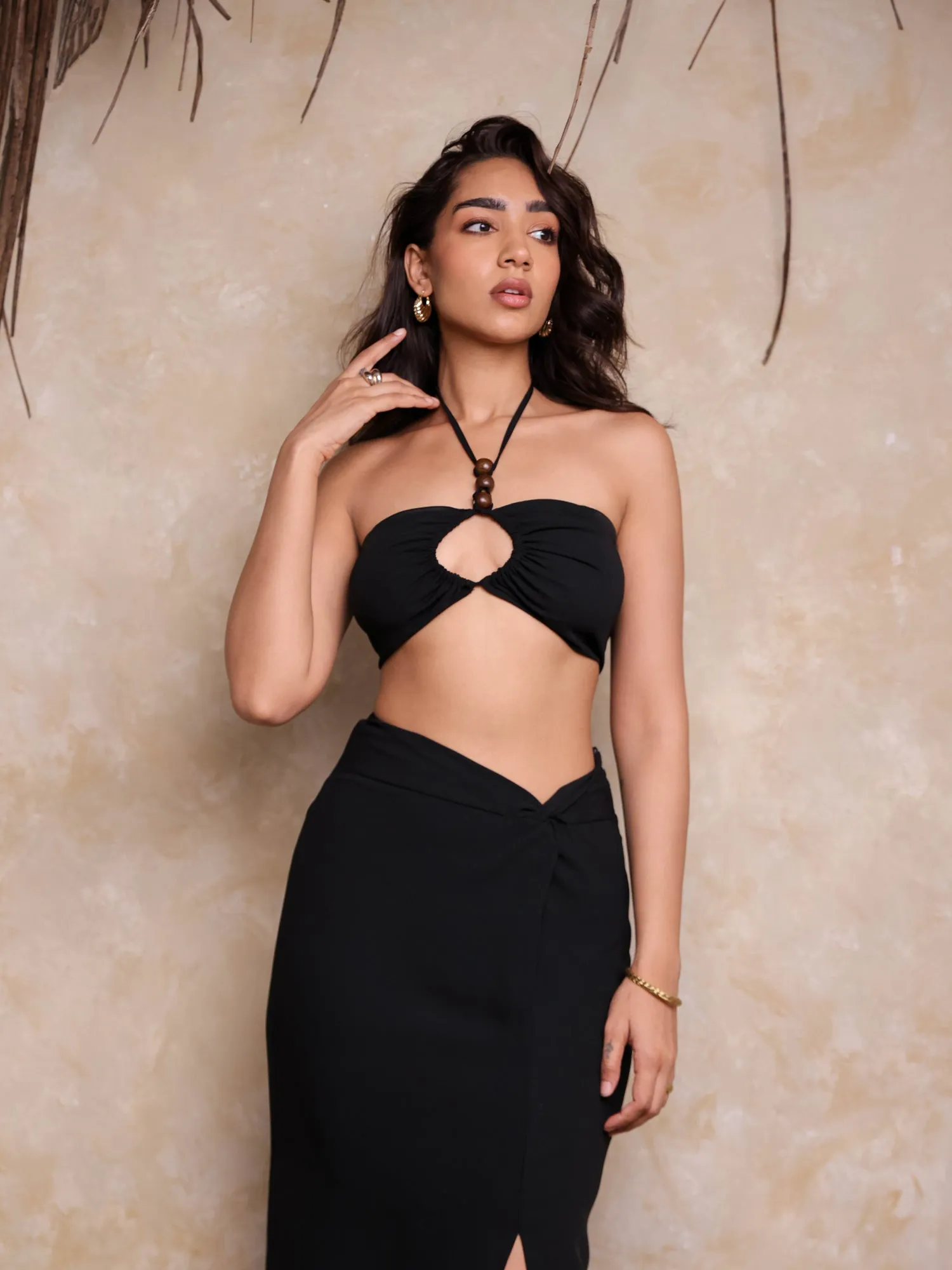 Front Twisted Midi Skirt
