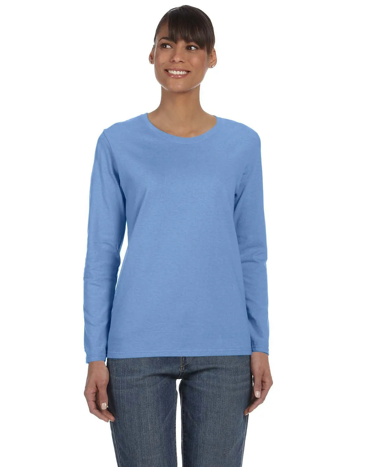 Gildan Ladies Long Sleeve 100% Cotton T-Shirt