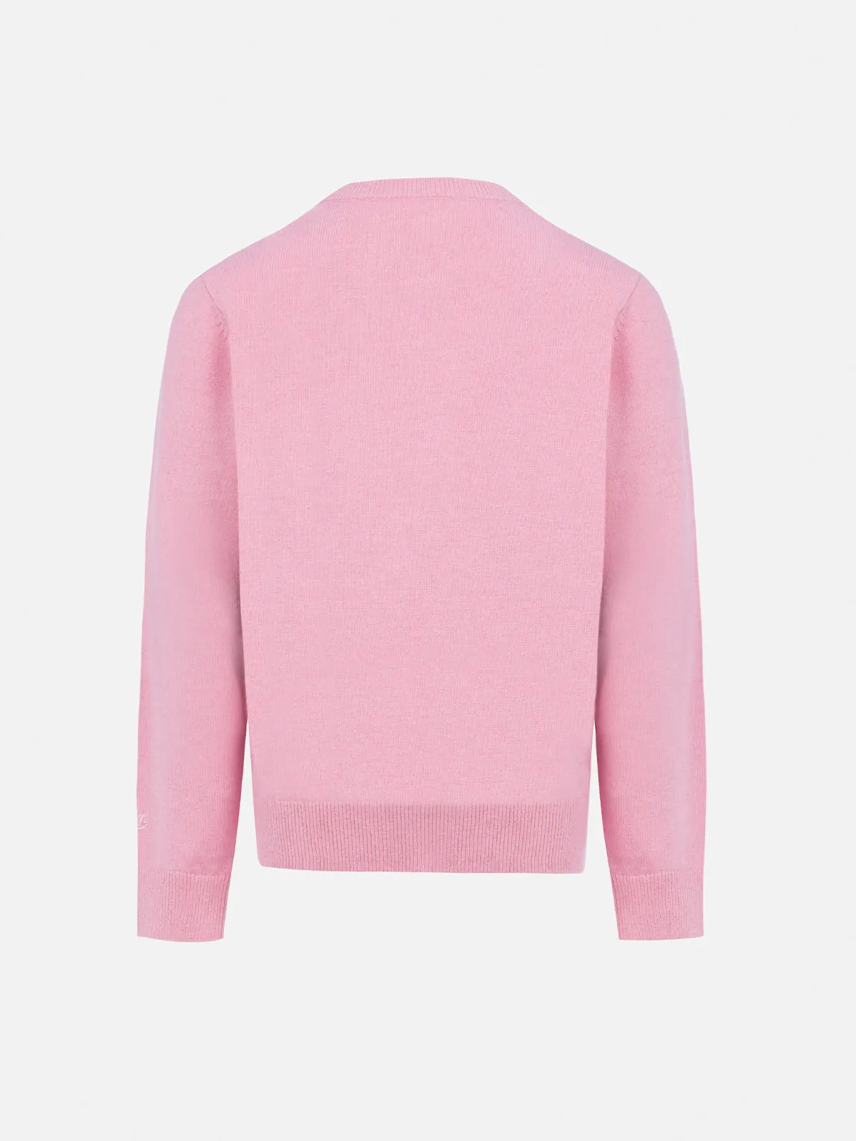 Girl pink crewneck sweater Princess with Courma postcard print