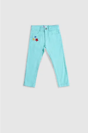 GIRL'S TWILL PENT EMB. - STAR