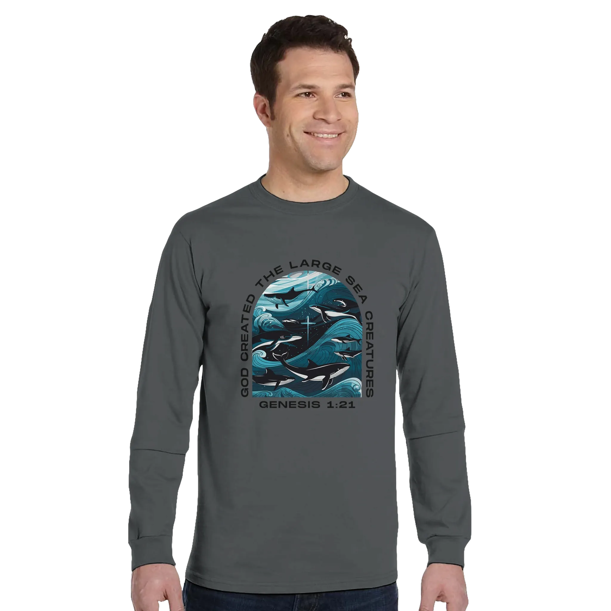 God Created the Large Sea Creatures | Organic Unisex Classic Long-Sleeve T-Shirt Econscious