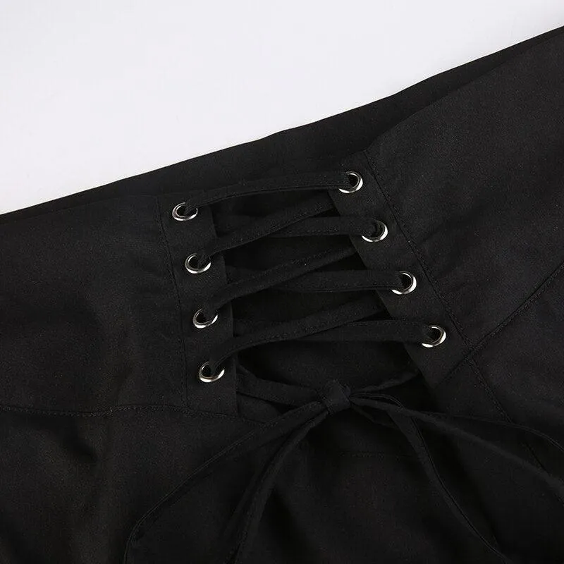 Gothic Bandage High Waist Maxi Skirt