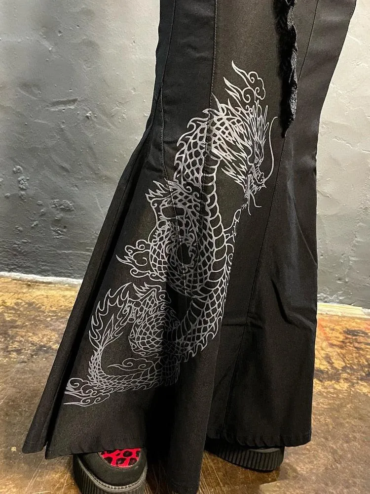 Gothic Bandage High Waist Maxi Skirt