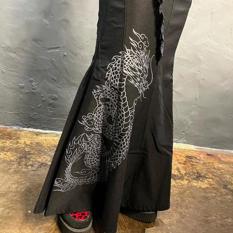 Gothic Bandage High Waist Maxi Skirt