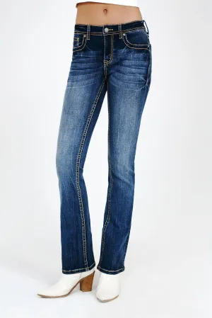 Grace in LA  mid-rise boot cut jeans