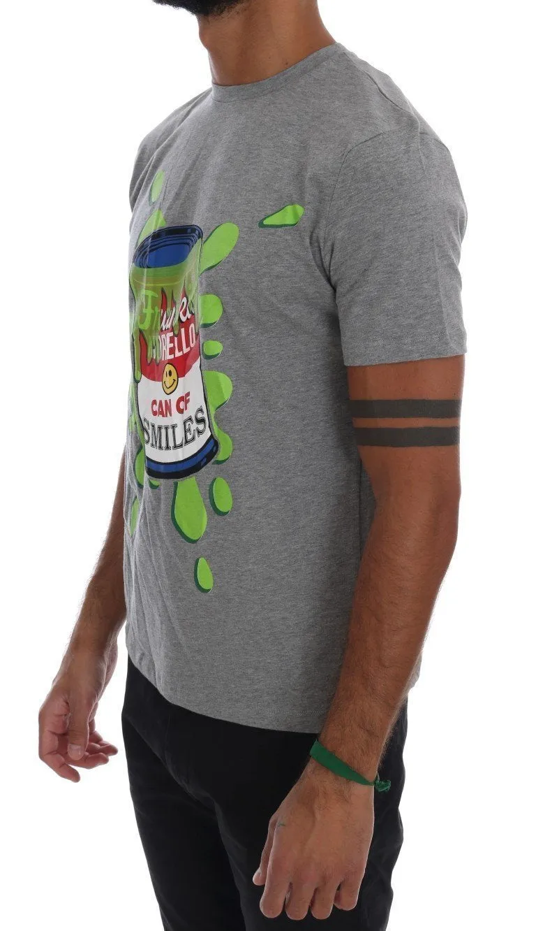 Gray Cotton Can Of Smiles T-Shirt
