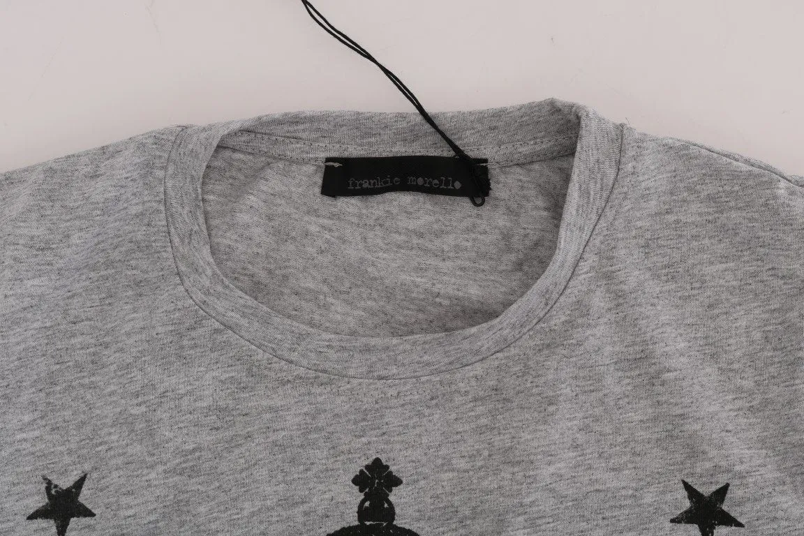 Gray Cotton Guitar Crewneck T-Shirt