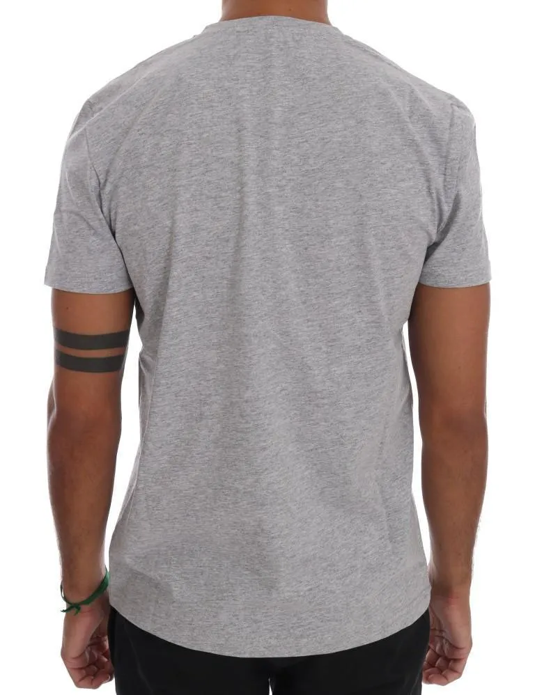 Gray Cotton Guitar Crewneck T-Shirt