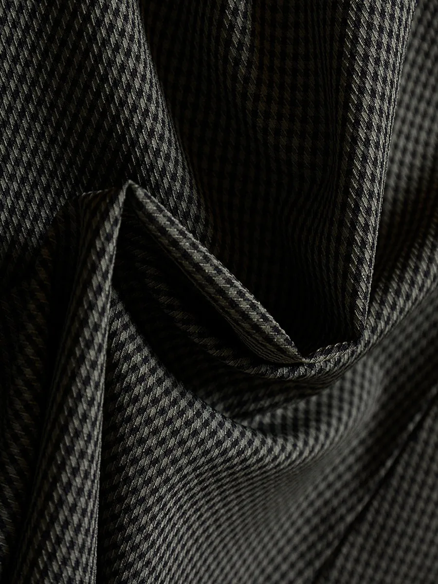Gray Houndstooth V-neck Bow Tie Dress