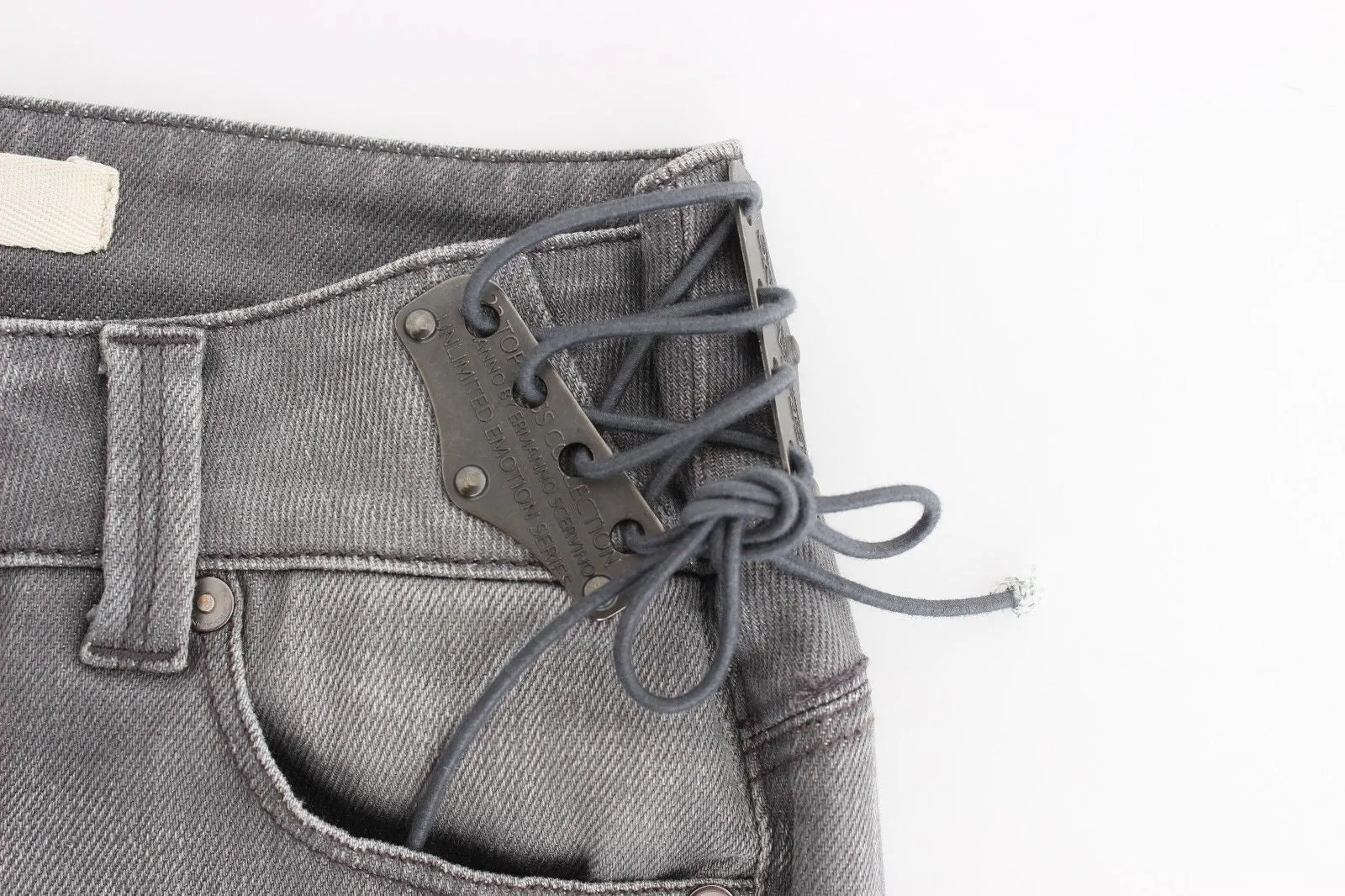 Gray Slim Jeans Denim Pants Skinny Stretch