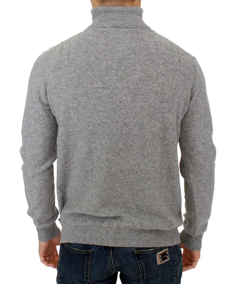 Gray wool turtleneck sweater