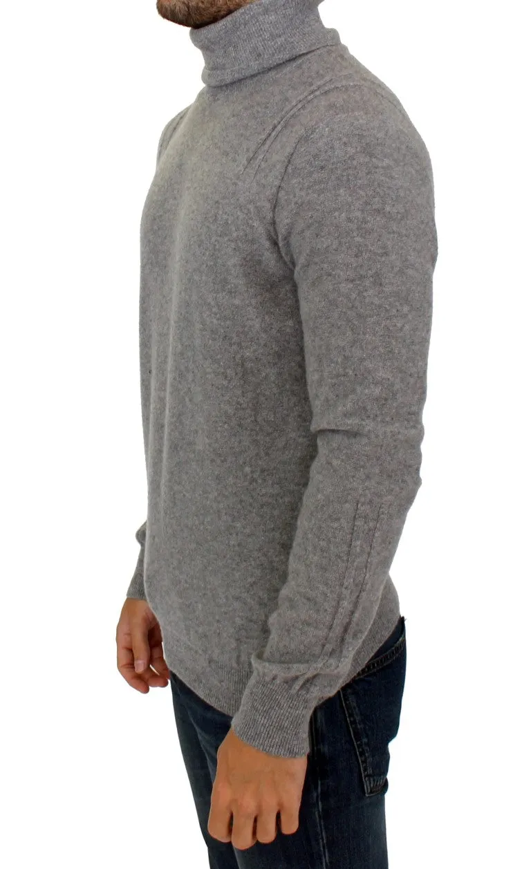 Gray wool turtleneck sweater