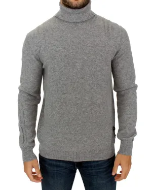 Gray wool turtleneck sweater
