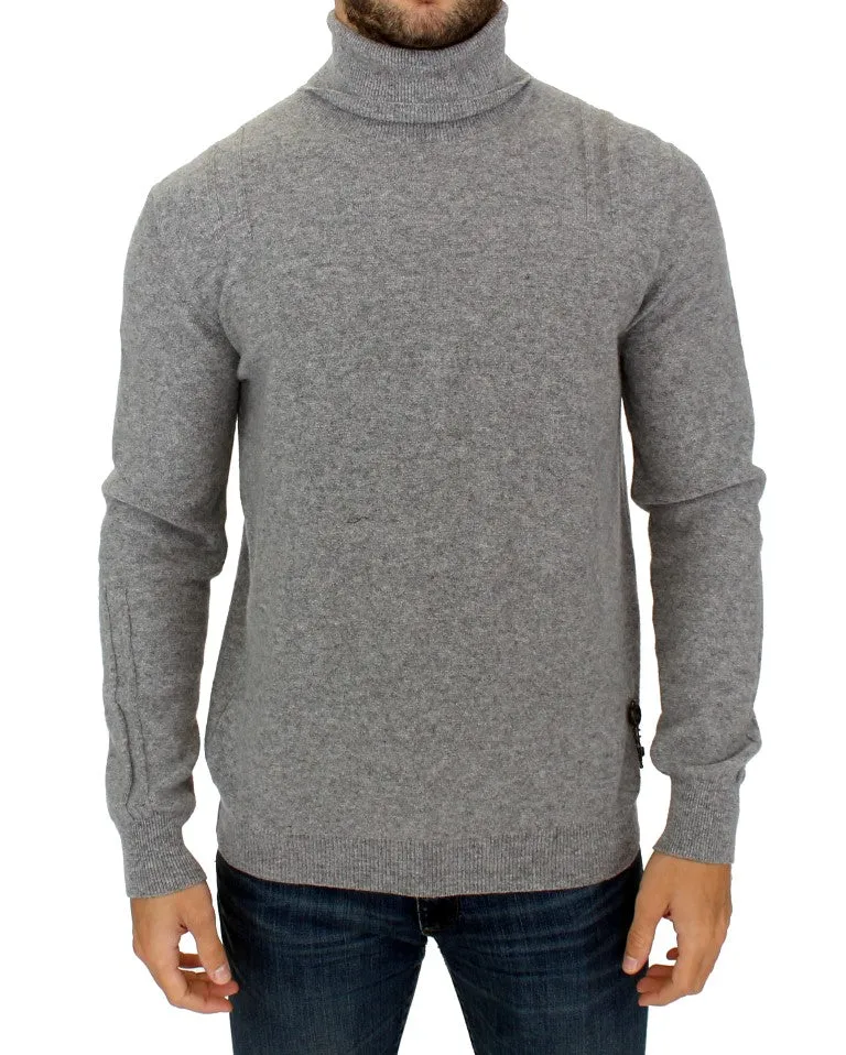 Gray wool turtleneck sweater