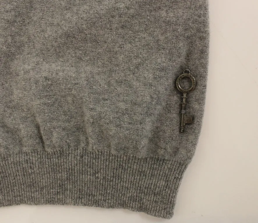 Gray wool turtleneck sweater