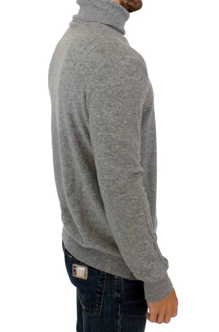 Gray wool turtleneck sweater