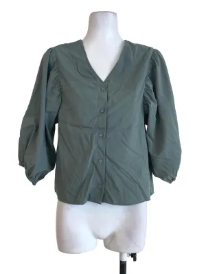 Green Button Down Blouse